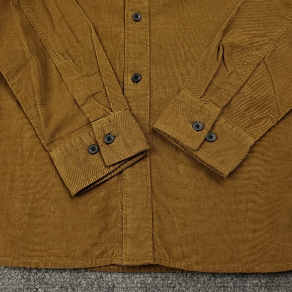 Selected Homme Corduroy Shirt Mens 16.5 Large Brown Button Up Organic Cotton - Picture 6 of 10